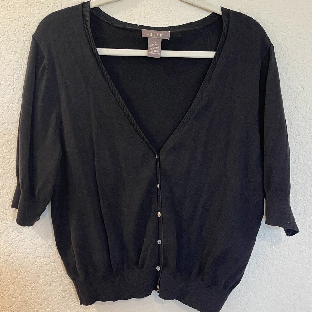 Kenar Black Button Up Cardigan